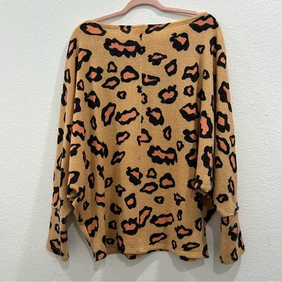 Fantastic Fawn Animal Print Lightweight Boxy Sweater L Made in USA - Picture 4 of 7